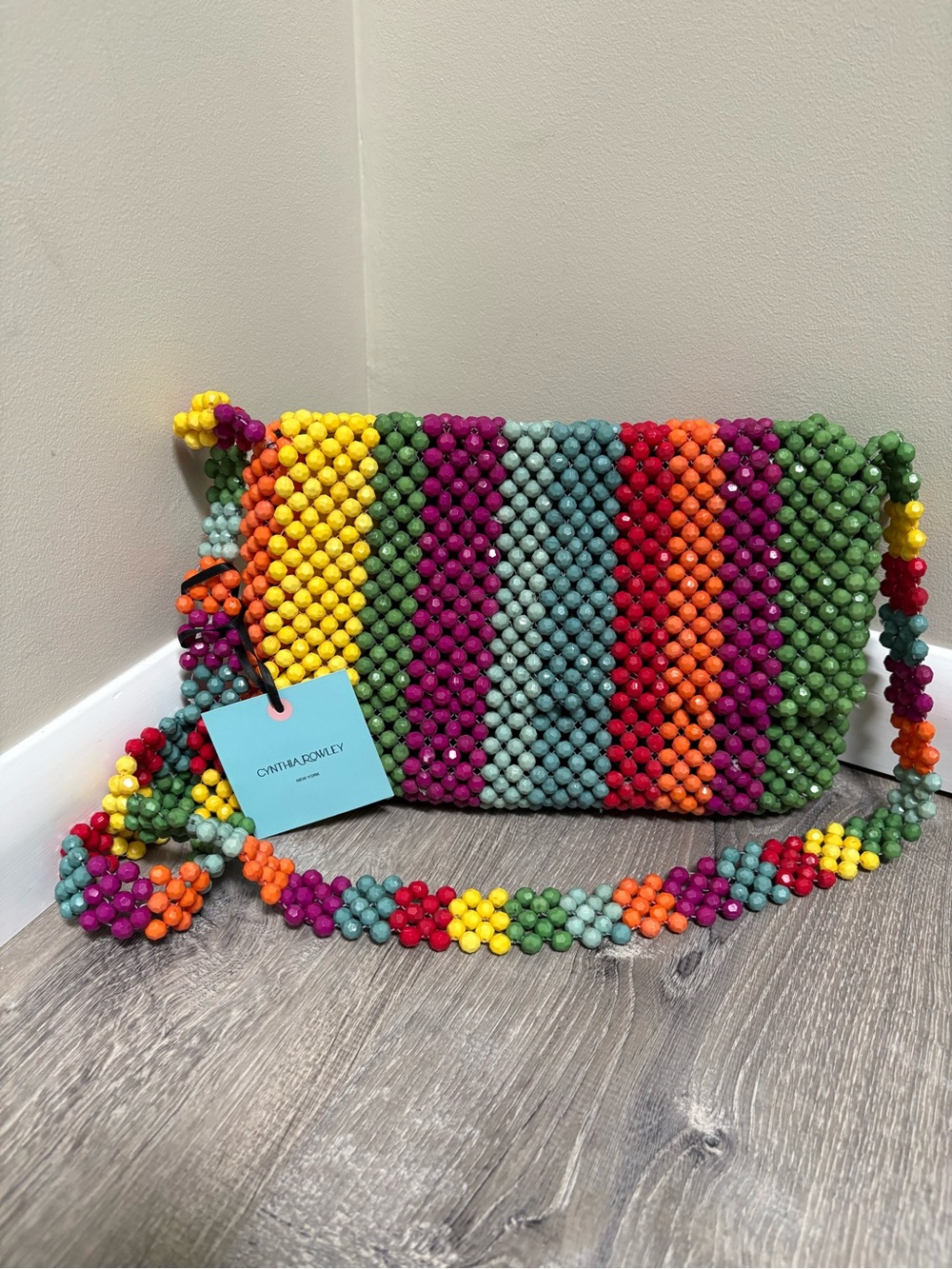 Cynthia Rowley Multi Colored Beaded Crossbody Handbag NWT